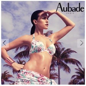 AUBADE Paris Rose des sables Padded Push-up Bikini Top Size 32 C